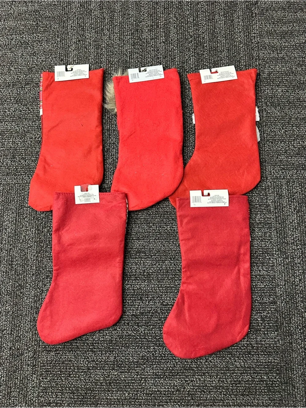 Set Of 5 Christmas HouseStocking Bas